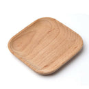 2Pcs Solid Wood Pan Plate Fruit Dishes Saucer Tea Tray Dessert Dinner Plate