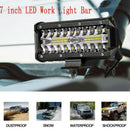 1X7Inch 400W LED Work Light Bar Flood Spot Beam Offroad 4WD SUV Driving Fog