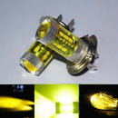 1Pair Bright Yellow H7 100W 2323 Chip Fog Spot Driving LED Light Bulbs