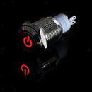 Switch Push Button On Off Latching 12v Red LED Stainless Steel 16mm