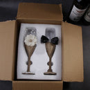 2Pcs Set Fashion Toasting Wedding Glasses Crystal Champagne Flutes For Brid