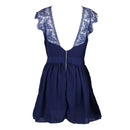 Womens Backless Lace Party Dress Fashion Strapless V Neck Bodycon Sundress  A
