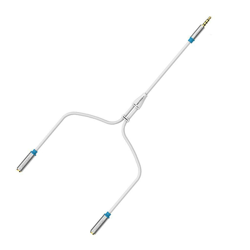 3.5mm AUX Male to 2 Female Headphone Mic Audio Y Splitter Cable for Laptop