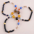 1x Galaxy Planets Bracelet Solar System Natural Stone Beaded Jewelry Gift