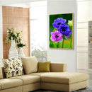 5D DIY Full Round Drill Diamond Painting Purple Pink Flower Cross Art Craft