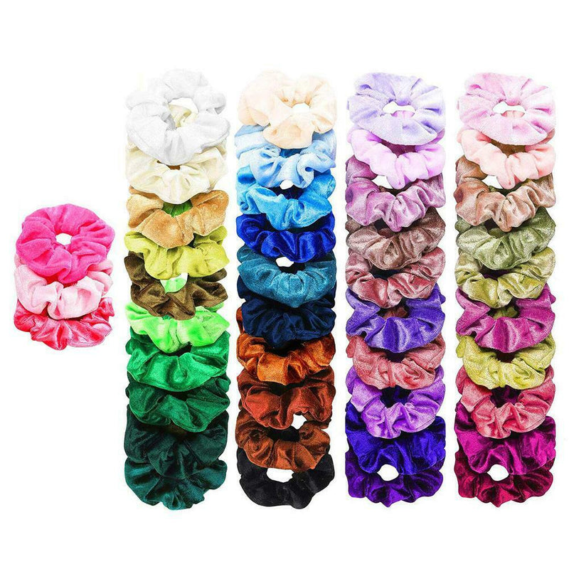 43pcs Velvet Elastic Rubber Band Ponytail Holder Fashion Women Hair Ring Ropes