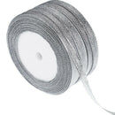 5 Rolls Glitter Ribbons, 0.24 Inch 25 Yards Metallic Ribbons for Crafters G