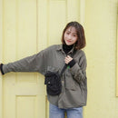 Winter Women Corduroy Flap Bag Female Canvas Zipper Shoulder & Crossbody Ba