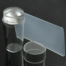 2Pcs Clear Jelly Silicone Nail Art Stamper & Scraper Plate Image Stamping