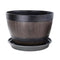 Retro Barrel Planter Indoor Outdoor Flower Pot Plant Pot for Home Office Cafe
