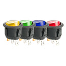4pcs 12V LED Dot Light Car Boat Round Rocker On/Off Toggle  Waterproof,