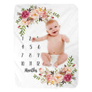 Newborn Baby Milestone Blanket Photography Fleece Baby Monthly Shower Blanket
