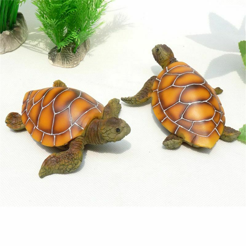 Aquarium Ornaments Decoration Artificial Turtle For Fish Tank Man Made Resi P1A5