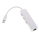 USB-C Type-c To USB Hub With RJ45 LAN Converter For Computer