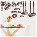 Removable Cooking Utensil Spatula Wall Mural Stickers Home Kitchen Coffee I6P6