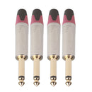 6.35mm TS Mono Plugs 6.35 mm 2-Pole Microphone Amplifier Audio Connectors Red
