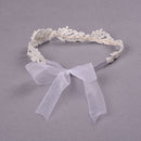 Baby Girls White Floral Hair band Adjustable Headband Lace Flower Headband OZ