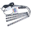 12V Car Interior RGB LED Strip Lights Foot Atmosphere Control Remote Light A6S4
