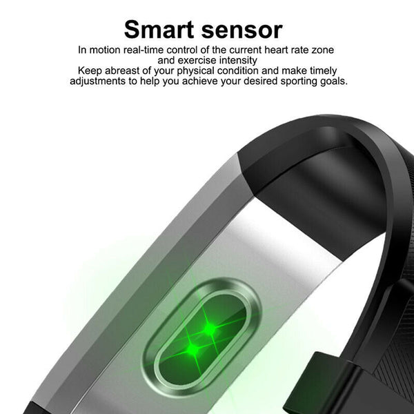 115Plus Blood Pressure Fitness Bluetooth Waterproof Heart Rate Monitor Watc Q8Q2