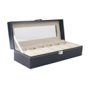 6 Slot Pu Leather Watch Box Display Case Organizer Jewelry Storage Boxes