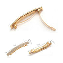 2x Automatic Rhinestone French Barrette Large Hairpin Ponytail Holder Women