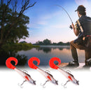 3Pcs Lead Head Soft Fishing Lures Long T Tail Fishing Lure Treble Hook Bait