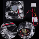 Quad 4-LED Light Neon Clear 80mm PC Computer Case Cooling Fan Popular for DIY lj