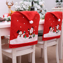 4x Christmas Decor Chair Covers Dining Seat Cover Santa Claus Home Party Decor