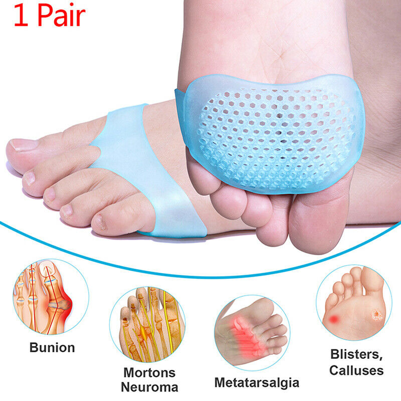 1 Pair Bule Forefoot Pads Silicone Foot Cushion Foot Pain Relief Toe Separat Hn