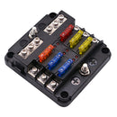 6-Way Marine Boat Blade Fuse Block ATC/ATO Waterproof Automotive Fuse Box