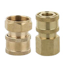 2-Pack Brass Pressure Washer Quick Connector M18x1.5mm/M22x1.5mm Female Thread