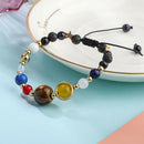 Universe Solar System Eight Planet Stone Beads Bracelet Chain Jewelry GiftsB Hn