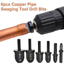 6pcs Multifunction Copper Pipe Swaging Tool Drill Bit Set Portable Bearing Steel