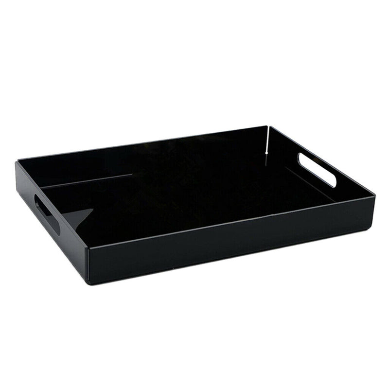 Food Service Tray Breafast Drinks Cake Trays Acrylic Makeup Organizer Black