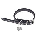 Black PU Leather Dog Cats Pets Puppy Neck Safety Collars xS