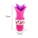 Pink creative practical Lily wine cork silicone food grade durable wine pou C9J5