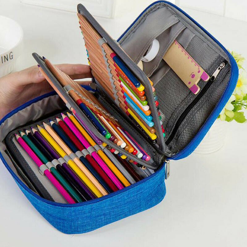 School Pencil Cases For Girls Boy Pencilcase 72 Holes Pen Box Penalty Multi Z5E5