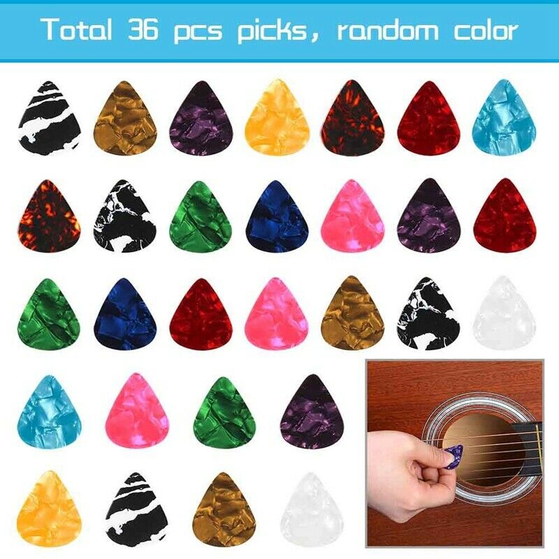 Guitar Accessories Kit Include 36 Pcs Guitar Picks 19 Pcs Thumb and Finger