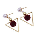 Women's hollow geometric earrings (Red)