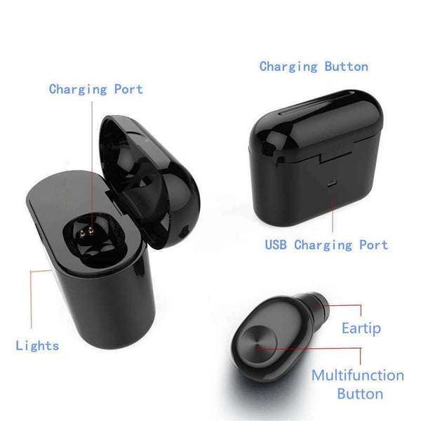 Invisible Wireless Mini Bluetooth Headset Wireless Mobile Phone With 700 Ma W2G8