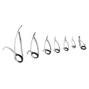 7pcs Stainless Steel Fishing Rod Double Leg Guides Tips Repair Kit Eye Rings