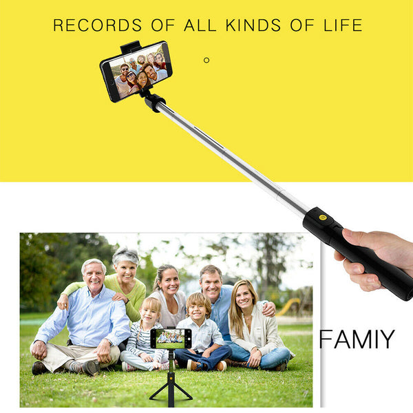 K10 Bluetooth Handheld Extendable Wireless Smart Remote Selfie Stick Tripod A#S