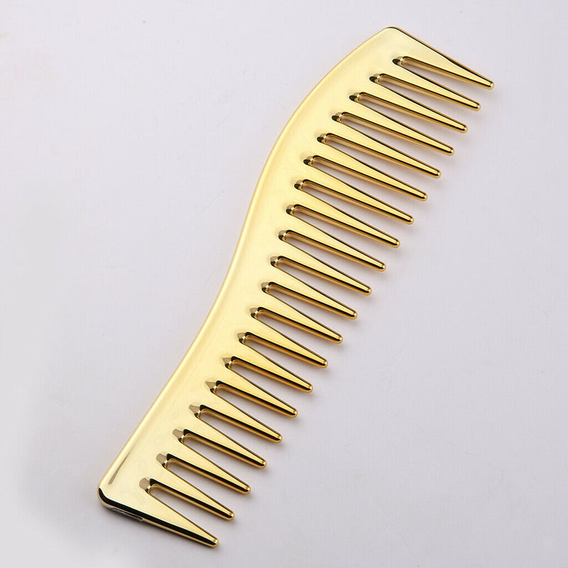 Anti-static Wide Tooth Comb Barber Heat Resistant for Curly Hair Golden