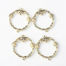 4x Alloy Round Enamel Cloud Animal Wreath Pendants Charms Craft DIY Earring
