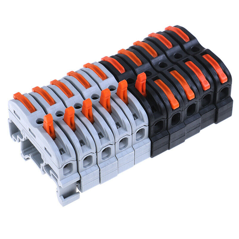 10set LAS--211 1 Pin Din Rail Compact Cable Wiring Connector Terminal Bl GwJ.AU