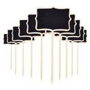 10x Wooden Blackboard Chalkboard with Stick Plant Price Tags Message Boards