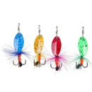 4pcs Spinner Bait Spoon Lure Fishing Artificial Baits Hard Lures Hooks