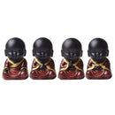 4pcs Little Buddha Statue Baby Monk Sculpture Tea Pet Car Interior Ornaments