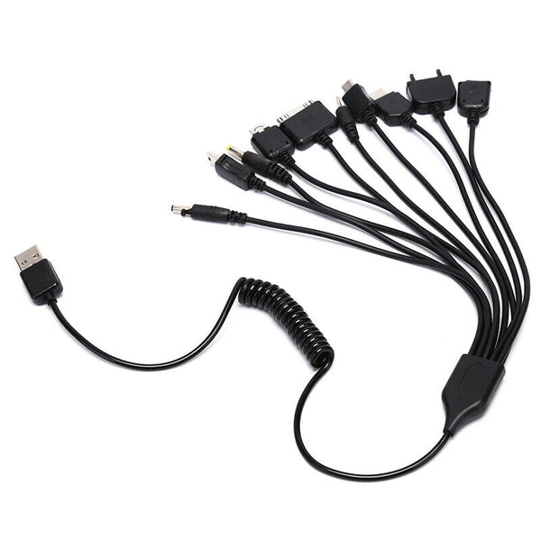 Universal 10 in 1 Multi-Function Cell Phone Game USB Charging Cable Charger J@Z