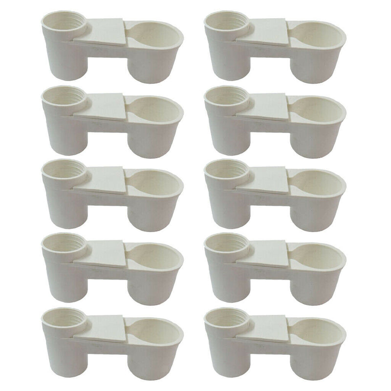 10pcs Automatic Bird Drinker Cups Pigeon Water Bottle Feeder for Cage White